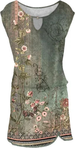 Miniatura 2 de Vestidos de verano para mujer 2023 Vestido de playa de moda con estampado floral con elegante ribete de ganchillo de encaje