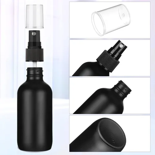 Miniatura 3 de Yungyan 100 mini botellas de vidrio de 4 onzas, botellas vacías pequeñas de aceite esencial, niebla fina con 3 embudos, 5 cepillos de limpieza