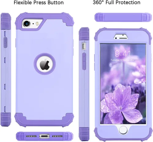 Miniatura 7 de BENTOBEN Funda para iPhone SE 2022 y iPhone SE 2020, resistente 3 en 1, cuerpo completo, resistente, a prueba de golpes, híbrida de policarbonato