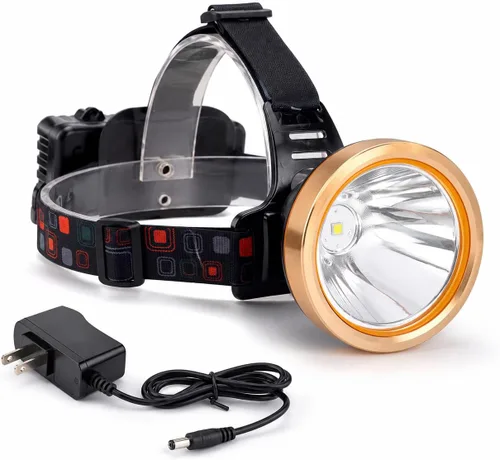 Linterna frontal recargable súper brillante para caza de capullos, linterna LED con fuente de alimentación, linterna impermeable para caza al aire
