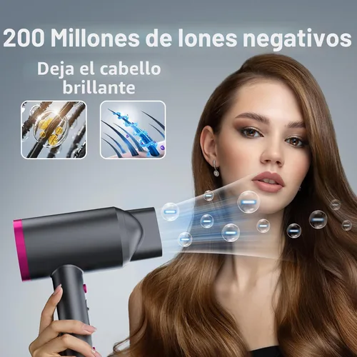 Miniatura 3 de ANNE BETTY Secador de pelo iónico con difusor, potente secador de pelo de 1800 W para mujeres y hombres, secador de pelo de secado rápido