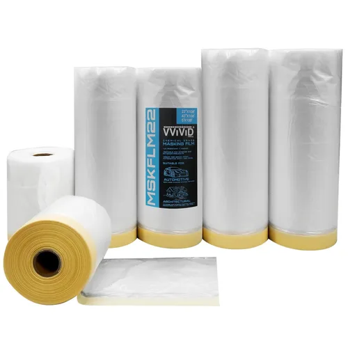 Miniatura 10 de VViViD Cinta autoadhesiva de grado químico y cortina de plástico resistente (paquete de 2 unidades (60 x 108 pies)