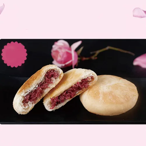 Miniatura 5 de Pastel de rosas Yunnan de 52.9 onzas, pastel crujiente con relleno de rosas, sabor original Yunnan Specialty Flower Cake Original, Xian Hua BingCada