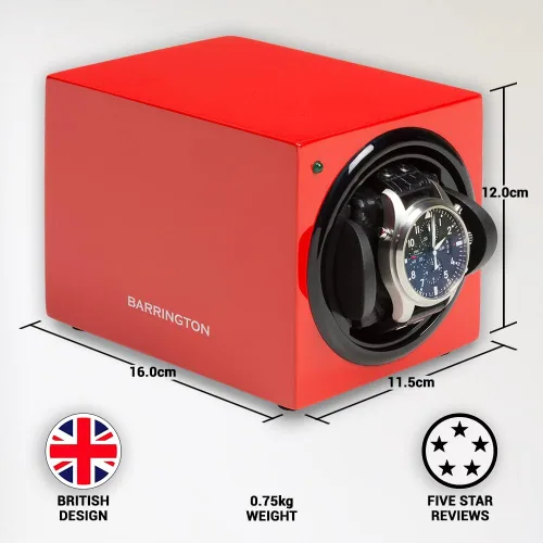 Miniatura 2 de BARRINGTON Automatic Single Watch Winder with Silent Japanese Motor Multi Rotation Turns Per Day Modes Standard Cushioning AC Adapter or Battery