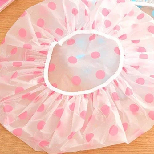 Miniatura 4 de Puntos Preciosos Espesados Impermeable Transparente Gorro De Ducha Baño Sombrero De Baño