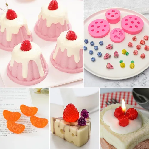 Miniatura 7 de Moldes para velas de fondant de frutas, moldes de silicona para aperitivos, moldes de comida de gomitas de chocolate con formas 3D de naranja