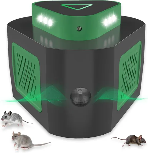 Paquete de 1 repelente de ratas para ratones repelente de casa, disuasorio ultrasónico de ratones, trampa para ratones de 360° para interiores de