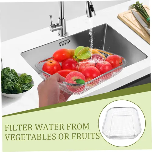 Miniatura 3 de Kichvoe Colador de malla fina Colador de malla de acero inoxidable, colador de frutas y verduras, cesta de fregadero, accesorios de cocina
