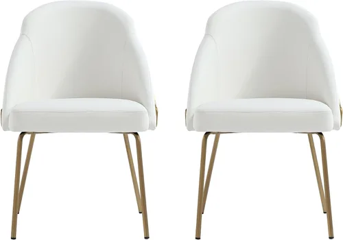 Miniatura 12 de Manhattan Comfort Gracie - Juego de 1 sillas de comedor modernas de piel sintética, asiento tapizado de piel sintética, patas de acero, espuma