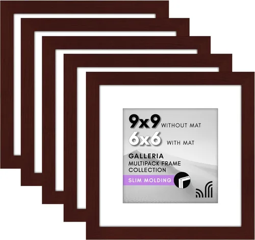 Miniatura 65 de Americanflat Portarretratos de 8 x 10 pulgadas con plexiglás pulido, juego de 5 unidades, para usar como marco de 5 x 7 con paspartú o para fotos