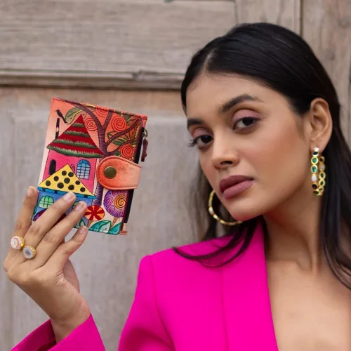 Miniatura 64 de Anna by Anuschka Cartera de mujer pintada a mano de cuero genuino para mujer