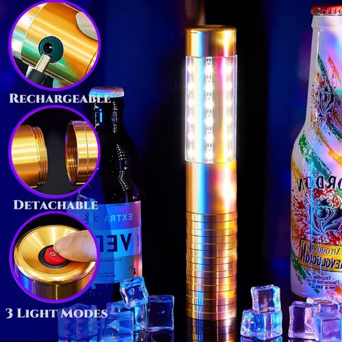 Miniatura 2 de Luz estroboscópica LED de bastón, 4 piezas, servicio de botellas, luces de barra recargable, botella de champán, LED de mano para escenario