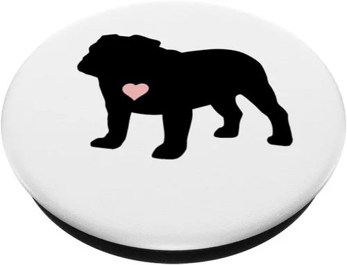 Miniatura 2 de English Bulldog I Love My Bull Dog Mom Pink Blush Heart Cute - PopSockets Grip and Stand for Phones and Tablets