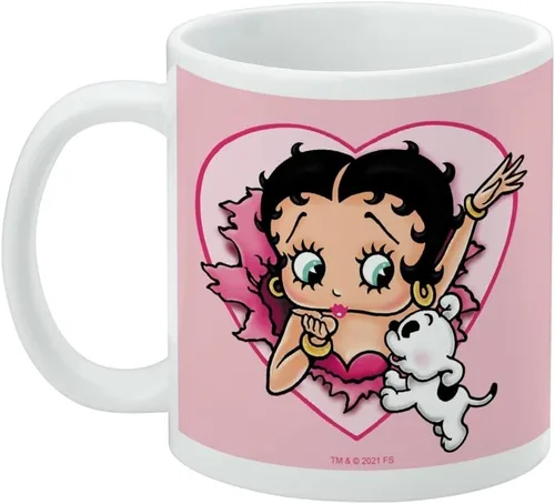 Miniatura 3 de Taza de café de cerámica con texto en inglés "I Love Betty Boop, novedosa taza de regalo para café, té y bebidas calientes, 11 onzas, color blanco