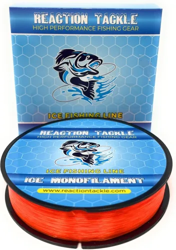 Miniatura 8 de Reaction Tackle Línea de pesca de monofilamento de hielo, línea de pesca en hielo de alto rendimiento con baja memoria, alta resistencia a
