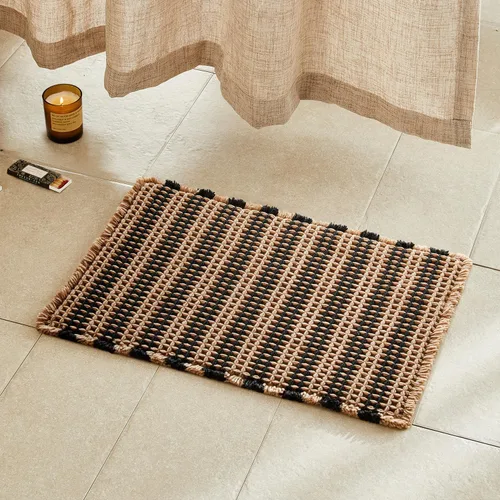 Miniatura 70 de TYUU Tapete de baño estilo gofre, tapete de baño bohemio, antideslizante, lavable, súper absorbente, de secado rápido, bonito tapete de baño