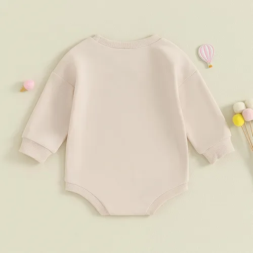 Miniatura 7 de VSQWLZT Mameluco de manga larga para bebé niña de otoño e invierno, mameluco con letras florales, overol de una pieza de gran