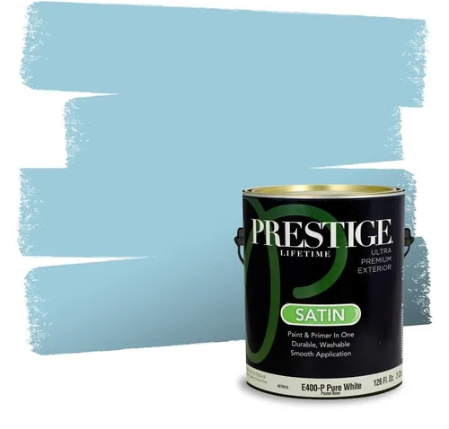 Miniatura 1423 de Pintura Exterior + imprimación PRESTIGE, todo-en-uno, 1 galón, acabado mate, color comparable al Valspar* Royal Gray* VS151-Gris real