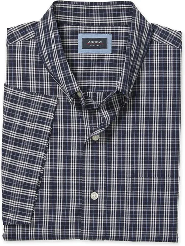 Miniatura 2 de Arrow 1851 Men's Hamilton Poplins Short Sleeve Button Down Plaid Shirt