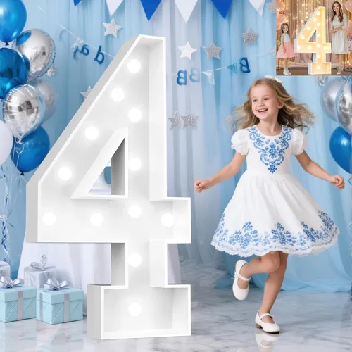 Miniatura 49 de Pooqla Letras de marquesina iluminadas de 3 pies, letras de marquesina con luz LED blanca fría y blanca cálida, letras de mosaico gigante para Letra