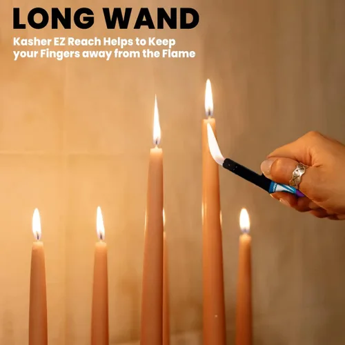 Miniatura 8 de Kasher EZ Reach - Encendedor de velas con herramienta de velas, varita extendida, ideal para iluminar tarros de velas perfumadas, camping, Azul