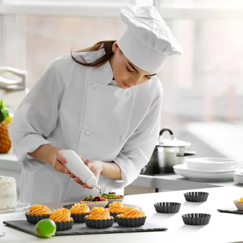 Miniatura 7 de Tessco 16 Piezas Mini Sartenes para Tartas con Fondo Extraíble Antiadherente Mini Quiche Mini Sartenes para Tartas de Pastel de Molde Lado Estriado