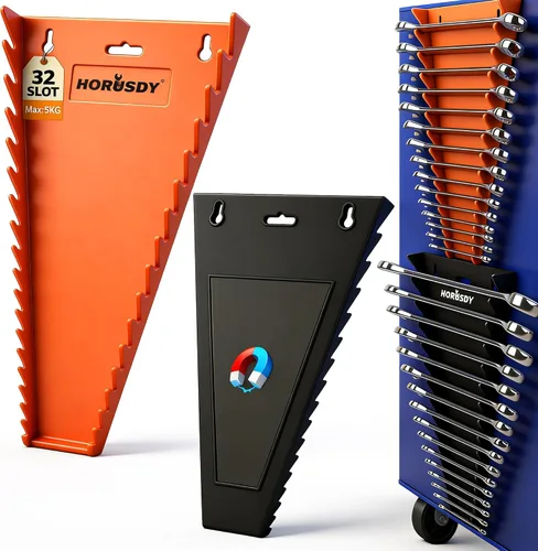 HORUSDY Organizador Magnético de Llaves de 2 Piezas, Estante de Almacenamiento de Llaves de 32 Ranuras para Cajas de Herramientas, Cajones y Garaje,