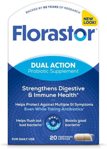 Florastor Probióticos para la Salud Digestiva e Inmunológica, 20 Cápsulas, Probióticos para Mujeres y Hombres, 1 Probiótico en Todo el Mundo,