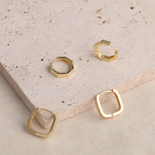 Miniatura 6 de Juego de 9 pares de aretes de aro de oro grueso para mujer, chapados en oro de 14 quilates, hipoalergénicos, trenzados, joyería gruesa