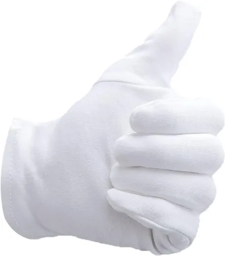 Alyan & Jammsy Guantes blancos 100% algodón para manos secas, mujeres y hombres, guantes de dormir, guantes hidratantes durante la noche,