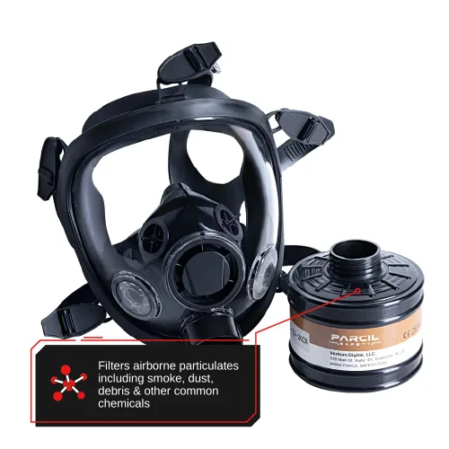 Miniatura 4 de Máscara Respirador de Cara Completa ST-100X de Grado Militar con Filtración de Aire Avanzada - Para Protección Contra Químicos, Humo y Partículas