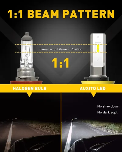 Miniatura 4 de AUXITO Bombillas LED antiniebla H11/H8/H16 o DRL, 6000 lúmenes, luz blanca fría de 6500 K, 300% de brillo, chips LED CSP antiniebla de repuesto