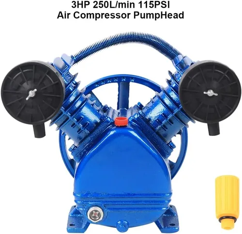 Miniatura 8 de Cabezal de bomba de compresor de aire Doble etapa V-0.25/8,3HP 115PSI V-tipo 2-Cilindro Bomba del compresor de aire Cabeza 2.2KW (V-0.25/8)