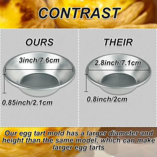 Miniatura 2 de Weilan 25 piezas de moldes para magdalenas para magdalenas, moldes para tartas de huevos, moldes para hornear – Antiadherente Puto Cup