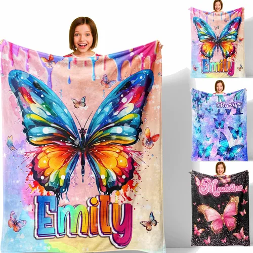 Miniatura 9 de D-Story Manta personalizada con nombre, mantas con nombre personalizado para niños y adultos, mantas de bebé personalizadas para niños y niñas