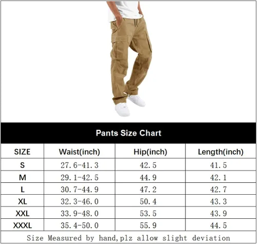 Miniatura 7 de THWEI Pantalones cargo para hombre, pantalones deportivos casuales de algodón, holgados, rectos