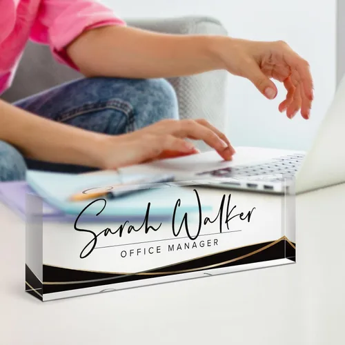 Miniatura 7 de Placa de nombre personalizada para escritorio, placa de nombre de escritorio personalizada, decoración de oficina para mujeres y hombres, accesorios