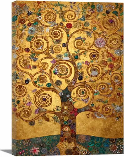 Miniatura 7 de VOCBAN Nature Tree of Life Abstract Pictures Canvas Painting Large Modern Canvas Wall Art Colorful Trees Living Room Wall Decor Plant Prints(black