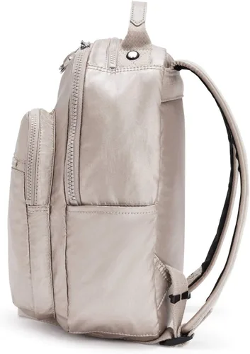 Miniatura 45 de Kipling Mochila pequeña Seoul para mujer, duradera, correas acolchadas para el hombro con funda para tableta, bolsa, Firma Emb, Mochila para tableta