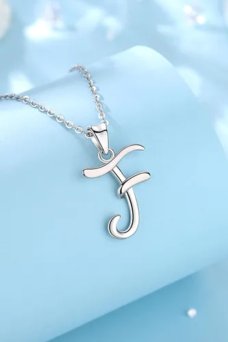 Miniatura 205 de EUDORA Collares de plata esterlina con inicial para mujer, regalos clásicos de 26 letras sin cuello para niñas, hermana, madre hija, cadena de 18