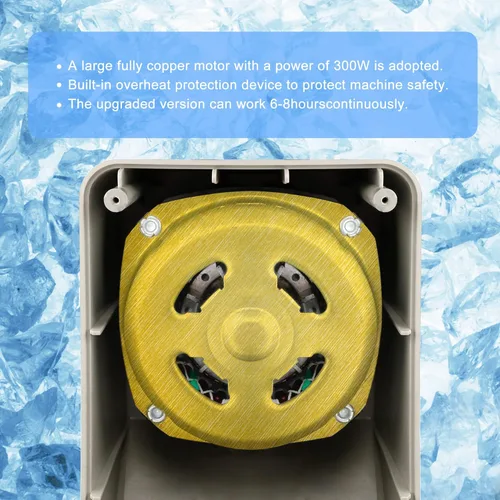Miniatura 5 de Afeitadora de hielo eléctrica, máquina de hielo afeitada fuerte potente para uso doméstico y comercial, trituradora de hielo de acero con cuchillas