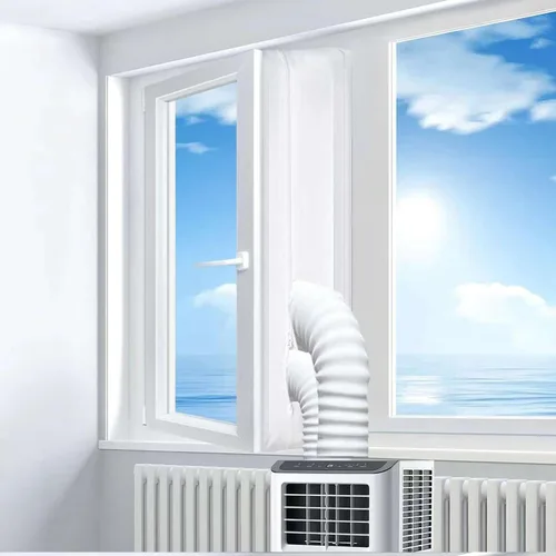 Miniatura 2 de Sello portátil de ventana de CA de 118.1 in (118 pulgadas), kit de ventilación de ventana abatible para aire acondicionado portátil y secadora, kit