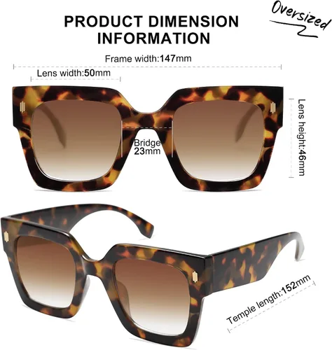 Miniatura 32 de SOJOS Gafas de sol cuadradas vintage de gran tamaño para mujer, estilo retro, de lujo, grandes, UV400 SJ2194
