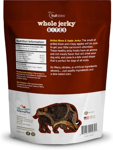 Miniatura 2 de Fruitables Golosinas para perros – Bocadillos enteros – Bisonte a la parrilla y golosinas para perros – Golosinas saludables para perros – 5 onzas