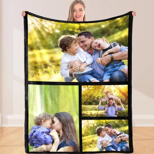 Miniatura 13 de Manta personalizada con fotos, manta personalizada de collage de 8 fotos, manta personalizada con imágenes, para memoria familiar, cumpleaños