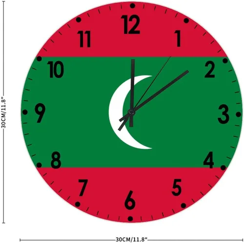 Miniatura 880 de Cheyan Reloj de pared con bandera de Canadá de 12 pulgadas, silencioso, sin tictac, de PVC, funciona con pilas, reloj redondo decorativo, regalo