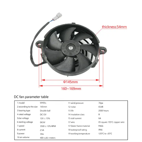 Miniatura 2 de OTOM - Ventilador de refrigeración universal para motocicleta, enfriador de aceite, enfriador de agua, ventilador eléctrico de 4 pulgadas y 5