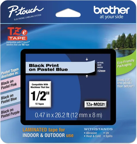 Miniatura 10 de Brother P-touch TZE-S951 - Cinta adhesiva laminada extra resistente de 1 pulgada (24 mm) de ancho, negro sobre plateado mate, laminada