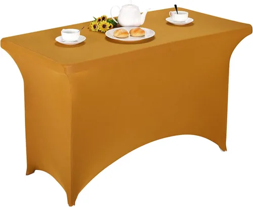 Miniatura 47 de LZY Cubierta de Mesa Elástica Ajustable de Spandex para Mesa Plegable de 6 pies, 4 pies o 8 pies, Mantel de Cóctel Rectangular, Perfecto para Champn