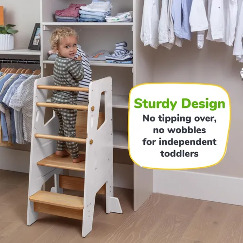 Miniatura 6 de OCODILE Torre de Pie para Niños Pequeños - Taburete Ayudante de Cocina con Altura Ajustable para Niños Pequeños - Taburete de Cocina Ideal para 2